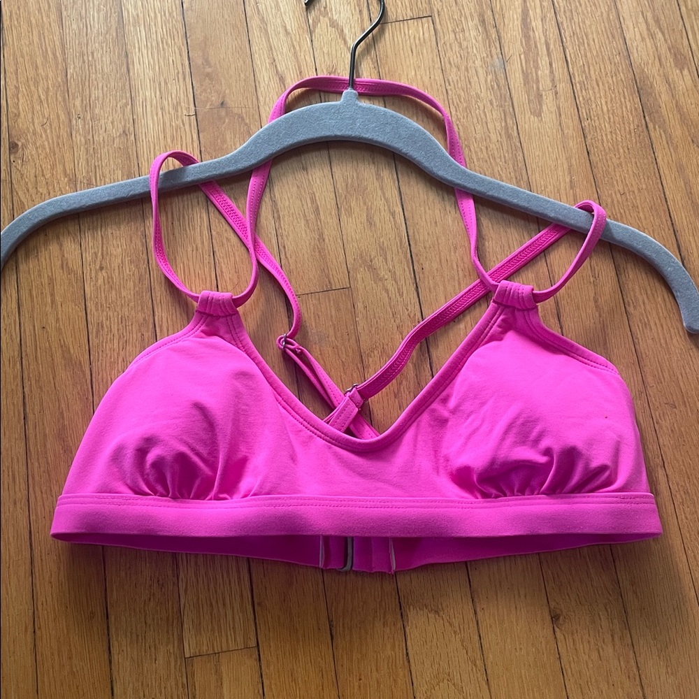 Athleta Pink Strappy Scoop Neck Bikini Top